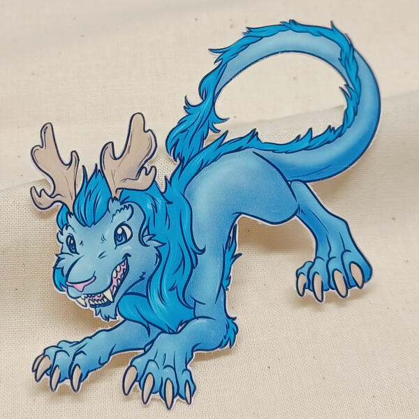 Winter Inspired Dragon Sticker - Gloss