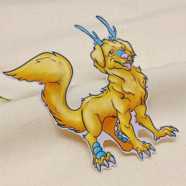 Summer Inspired Dragon Sticker - Gloss