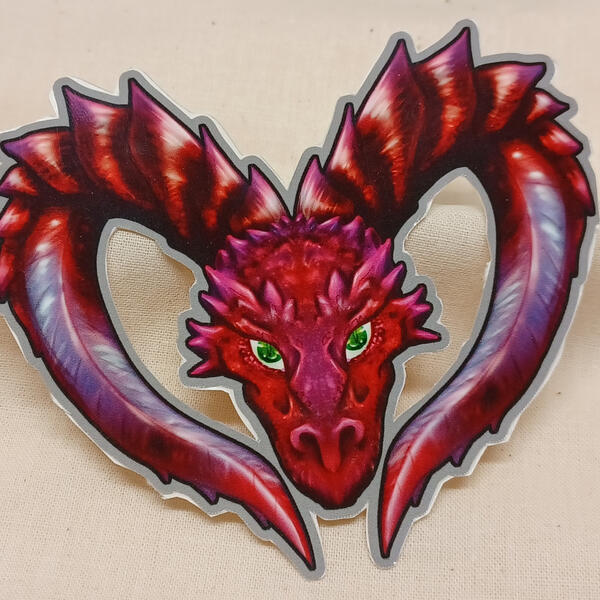 Ace of Hearts Dragon Sticker - Gloss