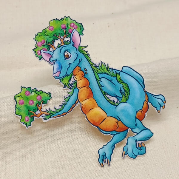 Spring Inspired Dragon Sticker - Gloss