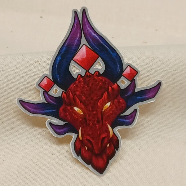 Ace of Diamonds Dragon Sticker - Gloss
