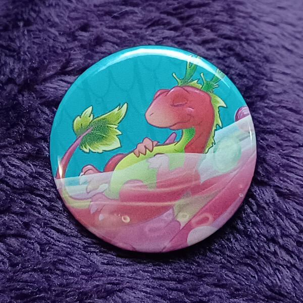 Grape Juice Dragon - Medium (1.45in) Button Pin