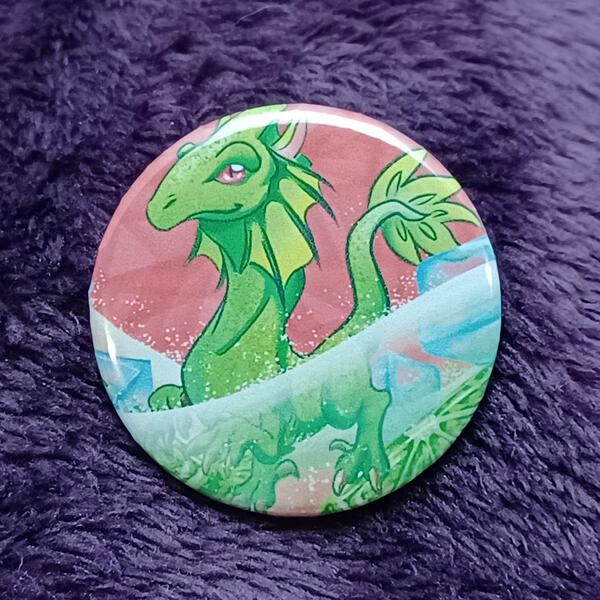 Margarita Dragon - Medium (1.45in) Button Pin Margarita Dragon - Medium (1.45in) Button Pin